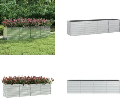 Produktbild von vidaXL Garten Hochbeet 320x80x77 cm Verzinkter Stahl Silber - Garten-Hochbeet - Garten-Hochbeete - Hochbeet - Pflanzkübel