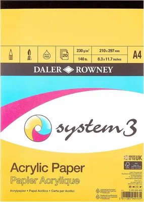 Produktbild von A4-Acrylpapierblock, 230 g/m², 20 weiße Blätter