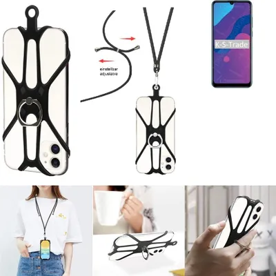Produktbild von K-S-Trade 3in1 Handykette Handyband Handykordel Halsband Smartphone-Ring Handy-Ring kompatibel mit Nokia 3 Single SIM Fingerhalterung Handyring