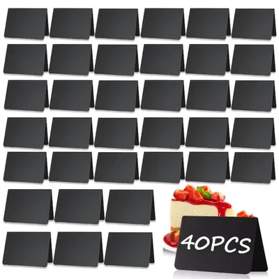 40 Mini-Kreidetafeln 100x76 mm, A-Form, schwarz
