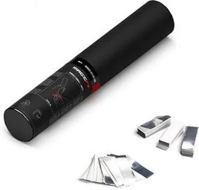 Produktbild von Magic FX Handbetriebene Konfettikanone S 28cm - Weiß+Silber
