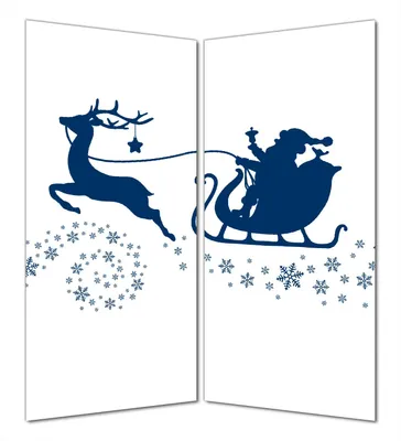 Produktbild von Wallario selbstklebende Duschrückwand 180 x 180 cm mit Motiv Weihnachtsmann auf seinem Schlitten mit Rentier - Wandverkleidung mit Hochglanzlaminat in Glasoptik