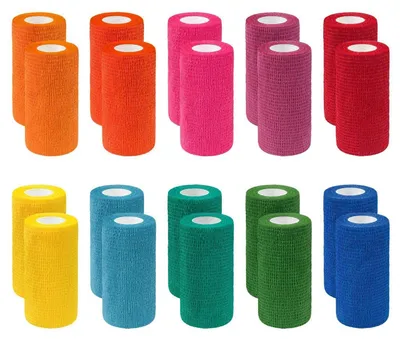 Immagine prodotto di Cerotti adesivi, 20 rotoli, 10 cm x 4,5 m. Benda elastica adesiva per animali e sport