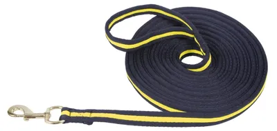 Produktbild von Covalliero Softlonge 8m braun/hellblau Mischgewebe Pferde Drehkarabiner