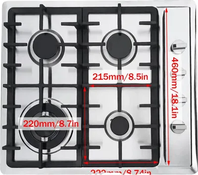 Obrázek produktu pro Plynový sporák, 4 varné desky, nerezový design, stříbrný