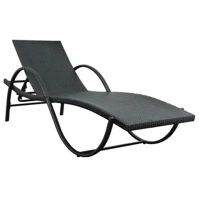 Immagine prodotto di Lettino Prendisole con Cuscino in Polyrattan Nero