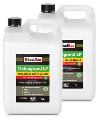 Produktbild von Isolbau Tiefengrund LF - 10 L Wässriger Acryl-Grund für Innen & Außen - Tiefgrund für professionelle Grundierung