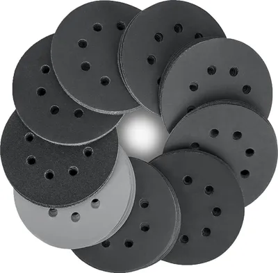 Produktbild von Schleifpapier 125mm Klett Nass Trocken Schleifscheiben, 80 Stück Siliciumcarbid Klett Körnung 320/400/600/800/1000/1200/1500/2000 für Exzenterschleifer 8 Loch Schleifblätter für Auto Metall
