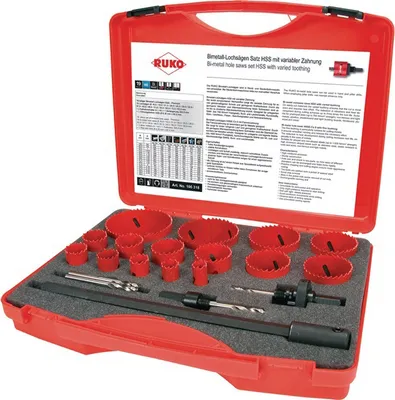Productafbeelding van Lochzaagset, 19-delig, voor boren van 16 - 83 mm, snijdiepte 38 mm, HSS-bimetal