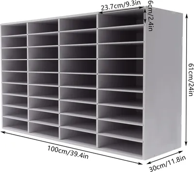 Zdjęcie produktu dla Segregator na dokumenty – organizer na dokumenty – 36 przegródek – PVC – półka na biurko – do biura, klasy, domowego biura