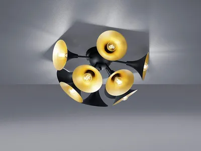 Produktbild von Deckenleuchte ORCHESTRA mehrflammig Schwarz/Gold Ø 50cm
