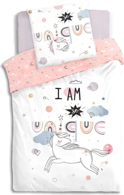 Zdjęcie produktu dla Pościel dla dziewczynki 140x200 cm, UNICORN, dwustronna