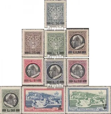 Produktbild von Briefmarken Vatikanstadt 1945 Mi 116-125 (kompl.Ausg.) postfrisch Aufdruckausgabe