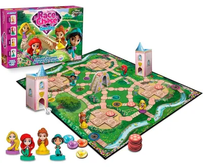 Productafbeelding van Shuffle Modern Classic Race N Chase, prinsessen-thema, kinderspel. Bordspel, roze. Kleur: roze. Maat: one size