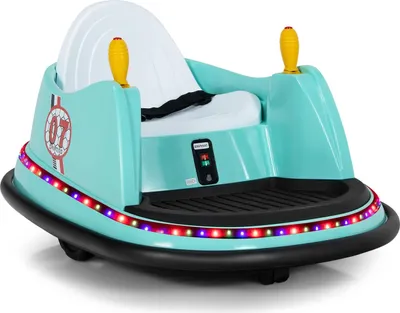 Produktbild von GOPLUS Elektro Autoscooter, 6V Kinderfahrzeug mit LED-Lichtgurt, 2,4-GHz-Fernbedienung, EIN-Tasten-Start, Sicherheitsgurt, Musik, Hupe, 2-5 Jahren