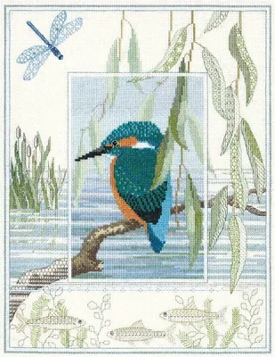 Produktbild von Bothy Threads Kreuzstich-Set "Tierwelt - Eisvogel", 26,9 x 34,2 cm, Artikelnummer dwwil1, Kreuzstich-Muster, kostenpflichtiges Muster