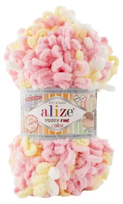 Produktbild von 100g Strickgarn ALIZE Puffy Fine Color, Fingerstrick-Wolle