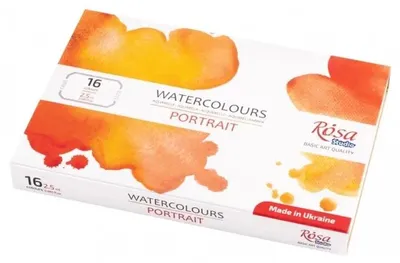 Obrázok produktu pre Akvarelové farby "Portrait v kostkách", 16 farieb - odtieň "Rosa"