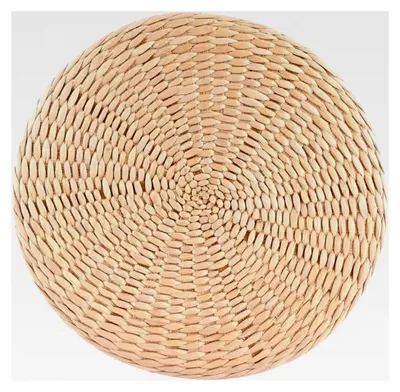 Produktbild von Rundes Tatami-Kissen, dickes Sitzkissen, handgewebt, weiche Rohrkolben-Bodenmatte, Pouf mit Schwammfüllung für Meditation, Zen und Yoga