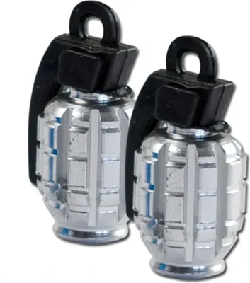 Produktbild von Ventilkappen 'Granate' SiIber - Styling für Motorrad, Moped, Mofa, Roller, Quad