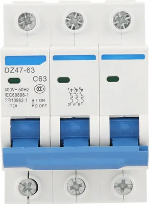 Obrázek produktu pro DZ47-63 3pólový 63 A RCCB proudový chránič 220/380 V
