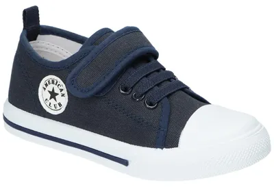 Produktbild von American Club TEN176 Kinder Turnschuhe mit Klettverschluss leichte Sneaker mit Leder-Einlegesohle, Navy 29