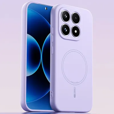 Obrázek produktu pro Magnetické pouzdro pro Xiaomi 17, kompatibilní s MagSafe, tekutý silikon, nárazuvzdorné a odolné proti poškrábání Fialová