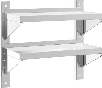 Obrázek produktu pro vidaXL Nástěnná police se 2 policemi 50x23,5x48 cm stříbrná nerezová ocel