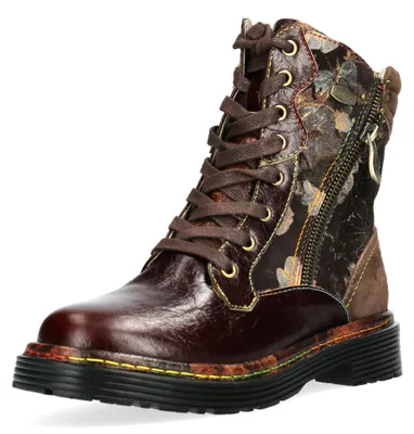 Produktbild von Laura Vita Damen Stiefelette Leder flach Boots Reißverschlüsse INCASO 47, Größe:39 EU, Farbe:Braun