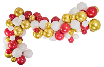 Produktbild von Ballongirlande Set 80 Luftballons Rot Weiß Gold Weihnachten - Einheitsgröße