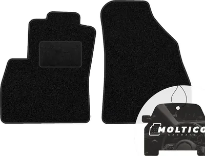 Produktbild von moto-MOLTICO Vorne Fußmatten Auto Velours Autoteppiche Schwarz Automatten Set 2-teilig passend für Fiat Doblo I 2001-2009
