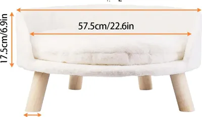Immagine prodotto di Divano letto per animali domestici, poltrona per gatti rialzata, cuscino rimovibile, 61,5 cm
