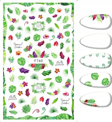 Produktbild von Nail Art Sticker Muster BLUMEN BLÄTTER