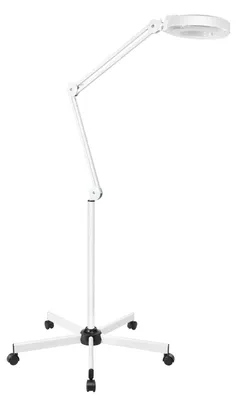 Produktbild von LED Lupenlampe 8x - Tischlampe Mit Lupe - Mit 120 LED, 24W 2400 lm - Kaltweißes 6000K Licht - Verstellbarer Schwenkarm - Für Kosmetiker & Handarbeit - Weiß