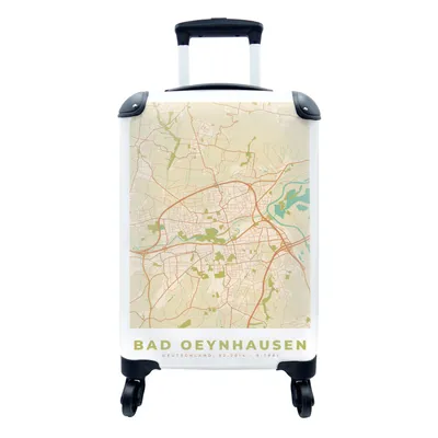 Produktbild von MuchoWow® Koffer Handgepäck Trolley Rollkoffer Kleine Reisekoffer mit 4 Rollen - Bad Oeynhausen - Jahrgang - Karte - Stadtplan - Cabin Size < 55x40x23 cm & 55x40x20 cm - Fotokoffer - Kabinenkoffer - Boardgepäck - Reise-Box - Reisekoffer - Reisegepäck - Koffer mit Bild - Trolley für Kinder
