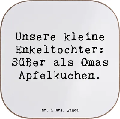Produktbild von Mr. & Mrs. Panda Untersetzer für Gläser Spruch Enkeltochter Süß - Weiß - Geschenk, Süße, Beziehung, Großeltern, Tassenuntersetzer, Coaster, Enkel, Liebe, Holzuntersetzer
