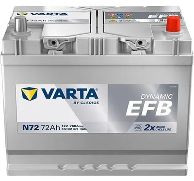 Immagine prodotto di Varta N72 - Batteria di avviamento Dynamic SLI EFB 12V / 72Ah / 760A