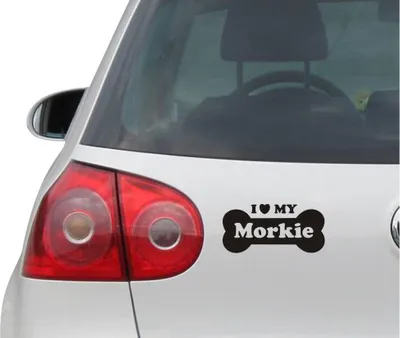 Produktbild von Aufkleber / Autoaufkleber - JDM - Die cut - I Love My Morkie Decal Auto Fenster Laptop Sticker - schwarz - 149mmx71mm