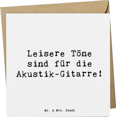 Produktbild von Mr. & Mrs. Panda Grußkarte Spruch Akustik-Gitarre Magie - Weiß - Geschenk, Musiker, Glückwunschkarte, faltkarte, Klappkarte, Musik, doppelkarte, elektrische Gitarre, Ton