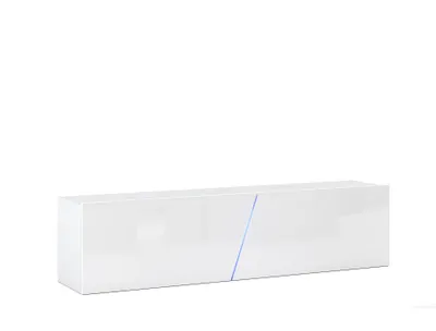 Produktbild von „Slant” TV-Schrank zur stehenden oder hängenden in Weiß mit LED-Beleuchtung, 160 x 40 x 36,8 cm
