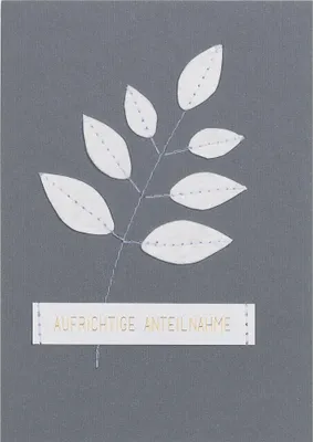 Produktbild von Genähte Trauerkarte "Aufrichtige Anteilnahme"