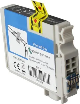 Produktbild von black Tinte/Tintenpatrone 4.2-C13T18114010-N kompatibel mit Epson C13T18114010 [ T1811 ]  Seiten: 470