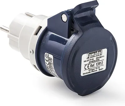 Zdjęcie produktu dla Famatel 13912 Adapter 2p+t-plug 2p Ttl-plug Black One Size / EU Plug 220V Black One Size
