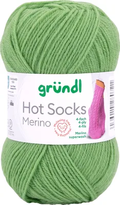 Produktbild von Gründl Hot Socks Merino 50 g/200 m 4-fädig uni 75 % Schurwolle(Merino) /25% Polyamid 08 grasgrün