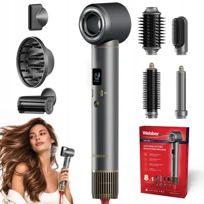 Produktbild von 8-in-1-Haartrockner und Lockenstab Webber DHD7, Ionisierung, BLDC, Diffusor, 1300 W, LCD