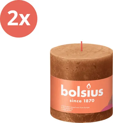 Zdjęcie produktu dla Bolsius - Rustykalna świeca filarowa - 100/100 - 1 sztuka w opakowaniu - Spice brown - Value pack - 2 sztuki