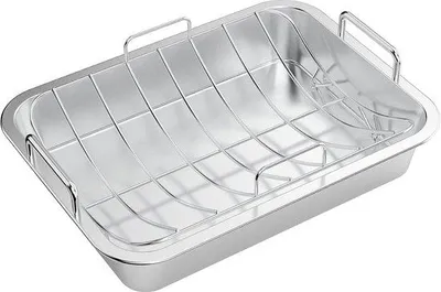 Produktbild von Famanu Bräter mit U-Rost - Metallbräter für Geflügel und Gemüse