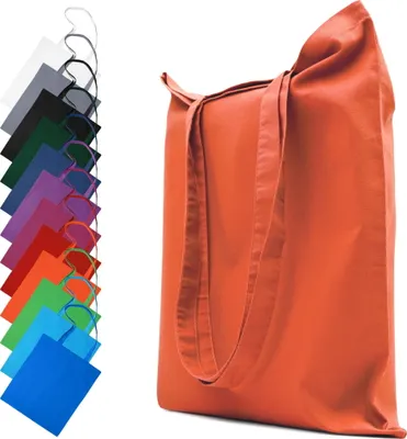 Produktbild von Stofftasche Baumwolltasche 28x32 cm Tasche Beutel Tragetasche Einkaufstasche Stoffbeutel, in Farbe: Orange