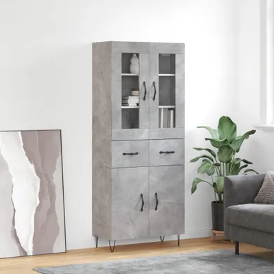 Obrázek produktu pro vidaXL Highboard concrete grey 69,5x34x180 cm odvozený dřevěný výrobek