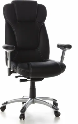 Produktbild von hjh OFFICE Profi Chefsessel EMBASSY 200 L Ergonomischer Bürostuhl mit Armlehnen (höhenverstellbar) Leder Drehstuhl für Büro, Zuhause